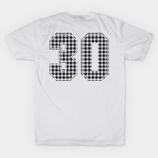 Plaid Number - 30 - Dark T-Shirt